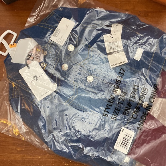 3 PC Set 7 For all mankind Denim Jacket + Pants + T-shirt - Picture 2 of 5